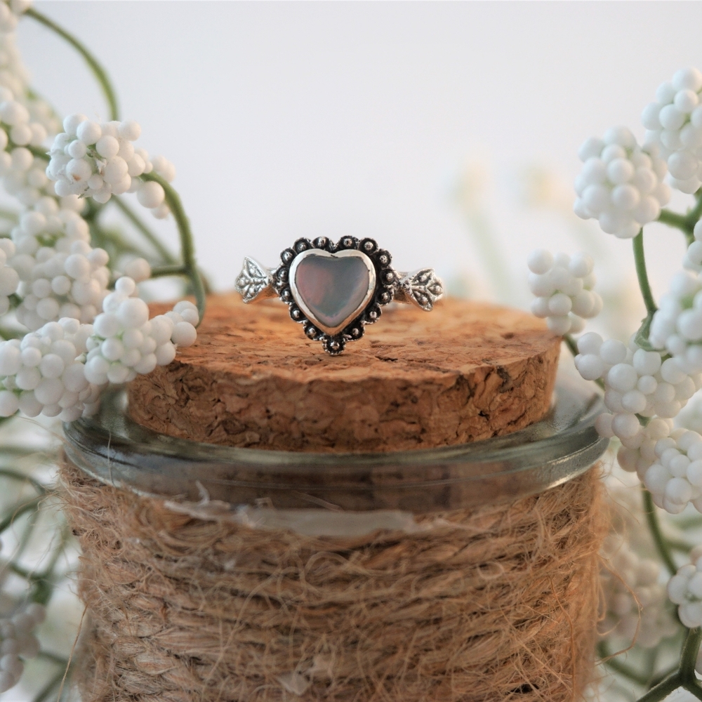 925 Sterling Silver Mother of Pear Ring